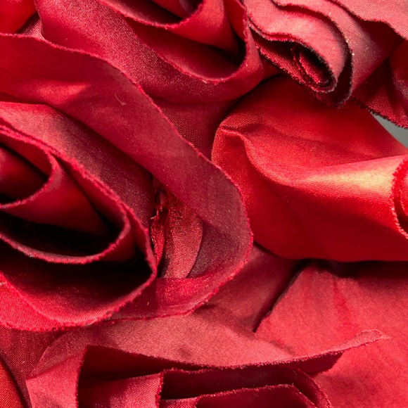 Pier 1 red fabric rose pillow, valentines - Picture 2 of 6